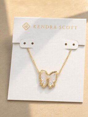 Kendra Scott Haley Bow Gold Ivory Mother-of-Pearl Pendant Necklace